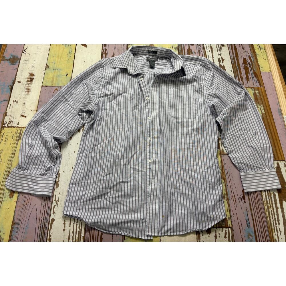 Saddlebred Mens button down shirt Large White, purple, blue